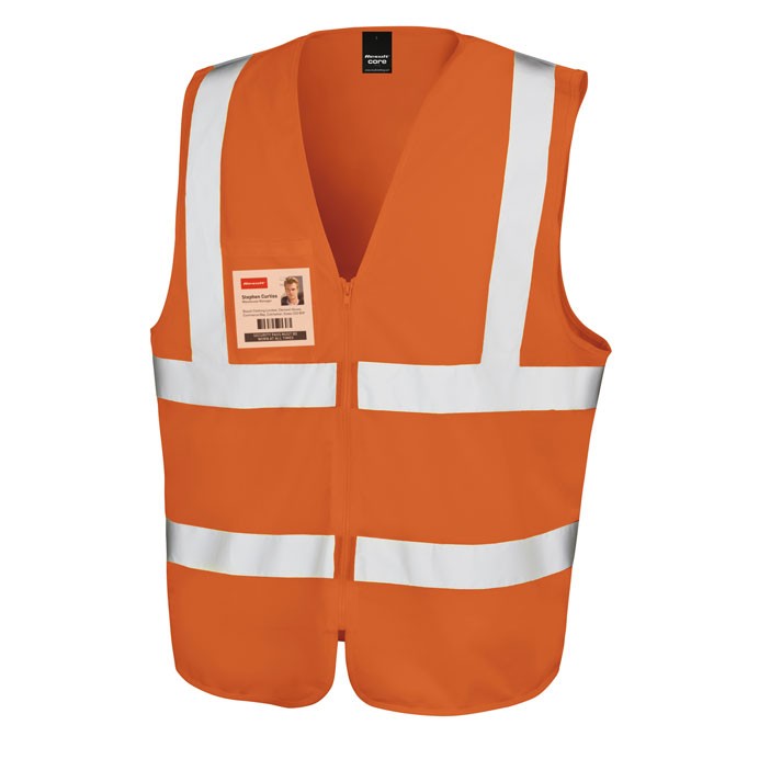 HI-VIS Veste ar ID lodziņu un rāvējslēdzēju RX202